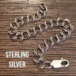 Sterling Silver Chain Link Bracelet Charm Bracelet